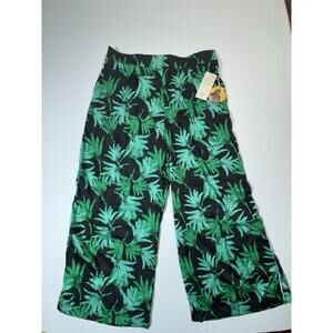 Fe Noel x Target Wide Leg Pants XL Green Palm Leaf Tropical Print NWT Resort